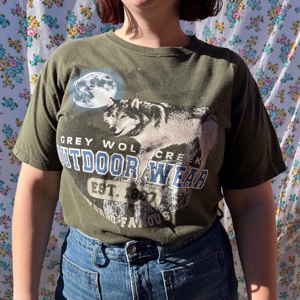 Anvil grey wolf creek t shirt size large